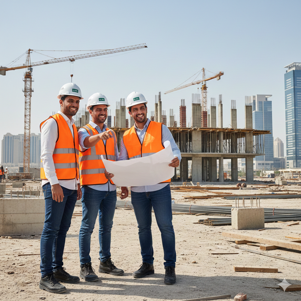 مهندسين سعوديين في موقع بناء
